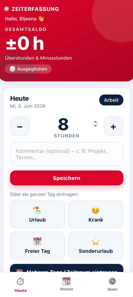 Timetracker App Frame Layout Interface Overview